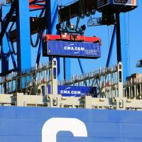 2078_1068-b Entladung des Containerfrachters CMA CGM CHRISTOPHE COLOMB im Hamburger Hafen. | Container Terminal Burchardkai CTB